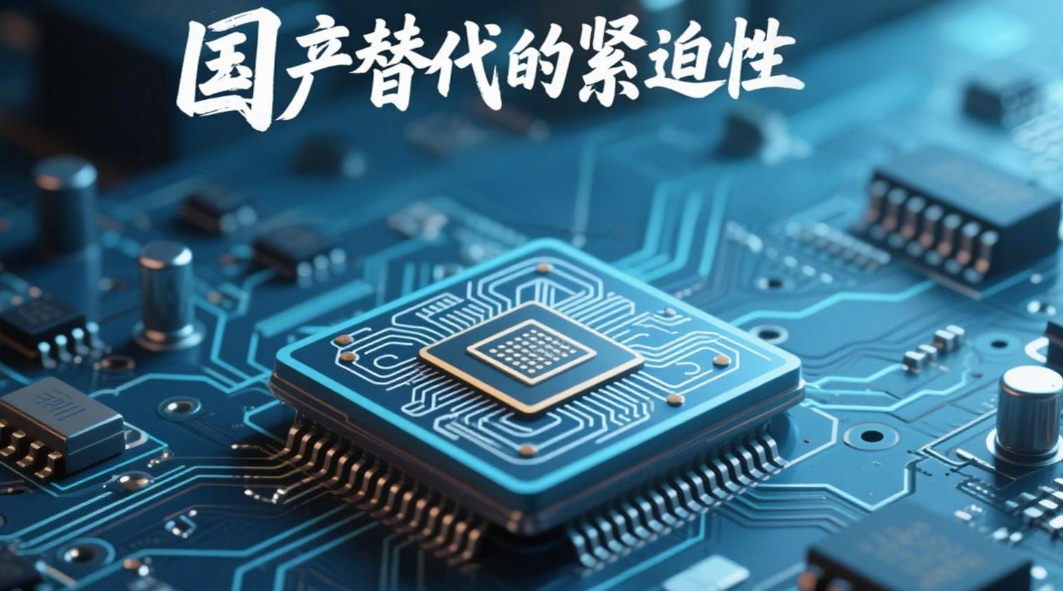 以這個標題設計一張圖片“國產替代的緊迫性：從“卡脖子”到自主可控”是關于電流傳感器芯片的.jpeg